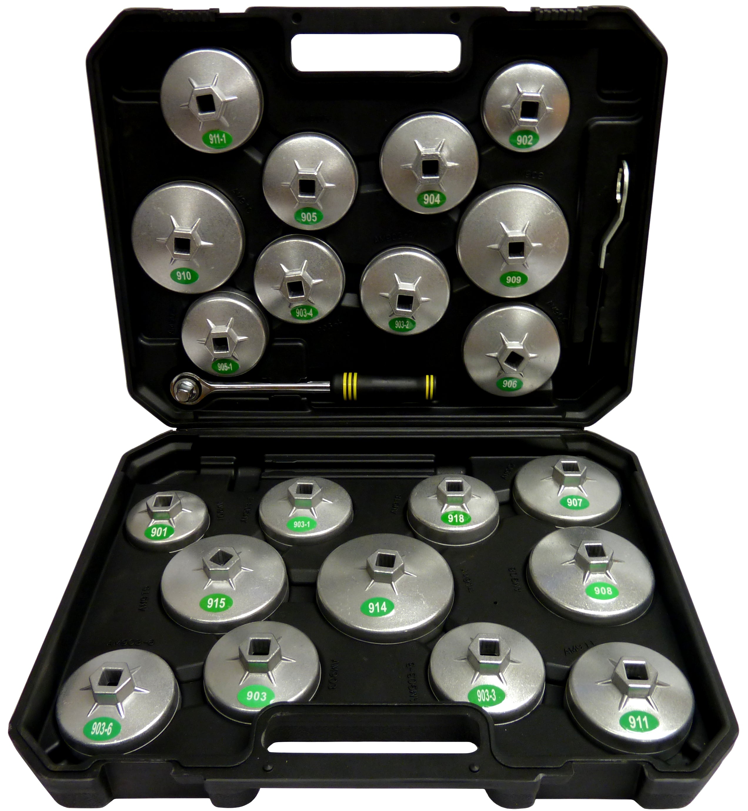 23tlg Ölfilter-Schlüssel, Ölfilterkappen, Ölfilter-Glocken aus Alu-Dru